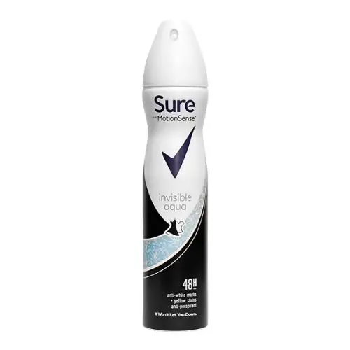 SURE INVISIBLE AQUA DEODORANT SPRAY 250ML