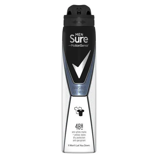 SURE MEN INVISIBLE ICE FRESH SPRAY 250ML