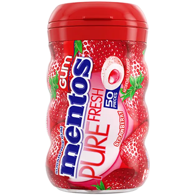 MENTOS STRAWBERRY GUM CONTAINER 