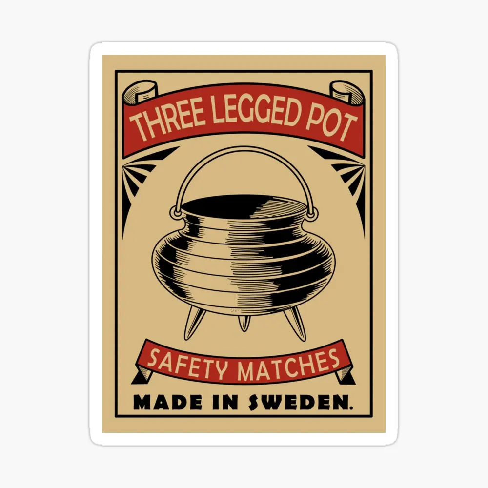 THREE LEGGED POT MATCHES SMALL  (SINGLES)