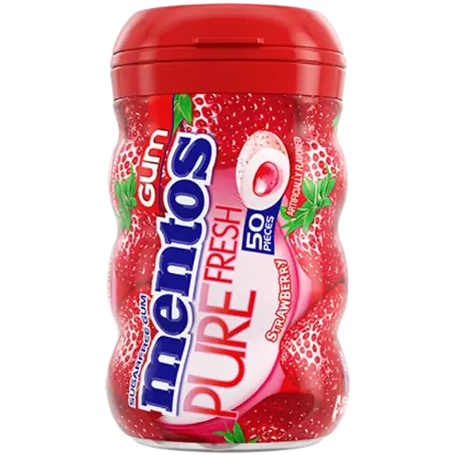 MENTOS STRAWBERRY GUM CONTAINER 