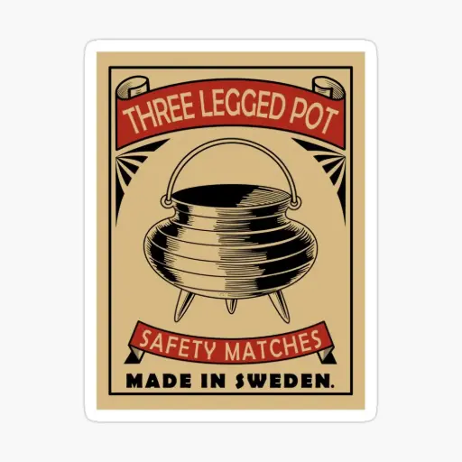 THREE LEGGED POT MATCHES SMALL  (SINGLES)